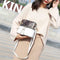 Leopard Hit Color Messenger Bag Women PU Leather Shoulder Handbag (White)