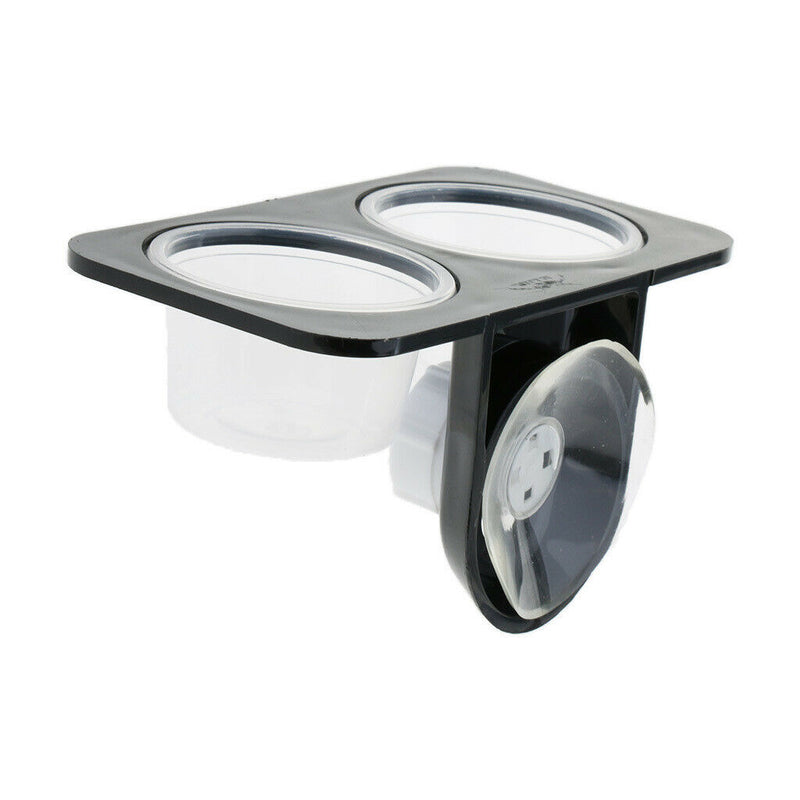 2 X Feeding Bowl Water Bowl Double & Single Bowl with Suction Cup for Terrarium
