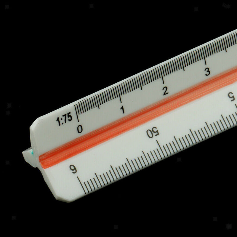 10 Pieces 300mm Metric Triangular Scales Ruler Solid