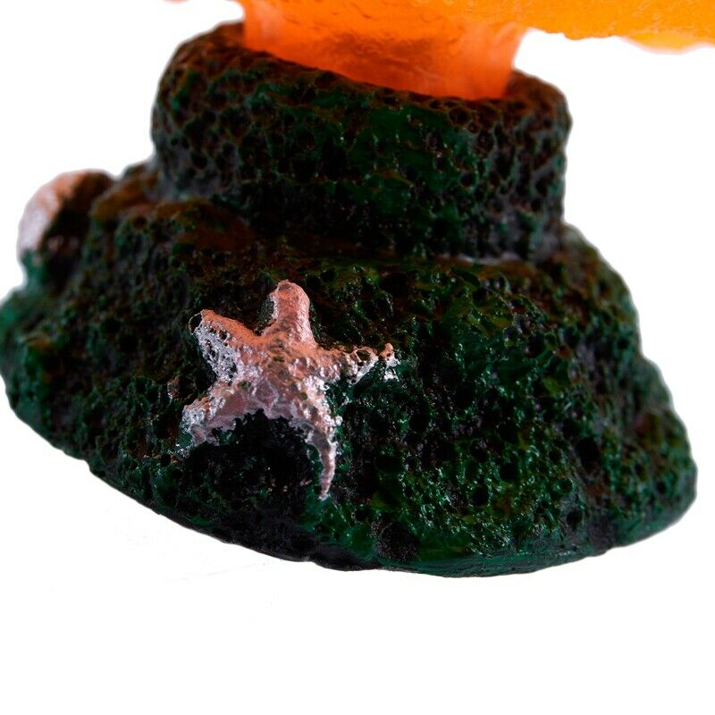 Aquarium Tank Orange Silicone Artificial Sea Anemone Coral Ornament 2 inch