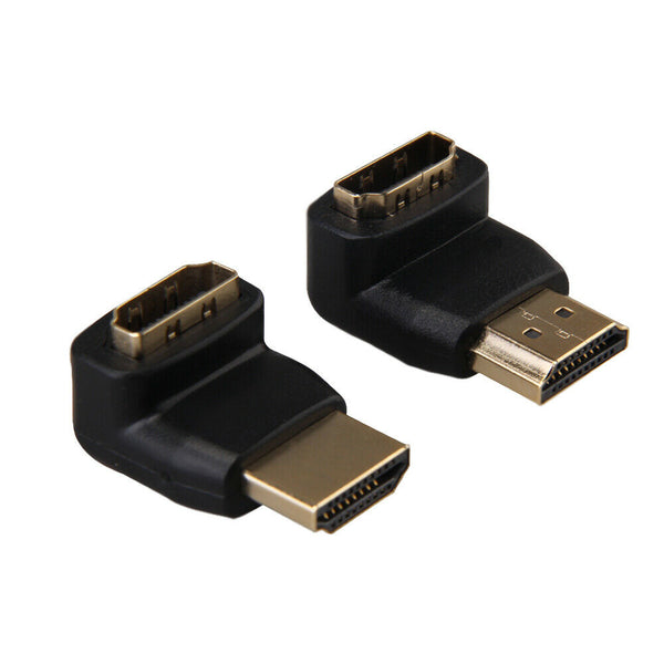 90 Degree + 270 Degree HDMI Male to Female Right Angle Adapter Connector #gib