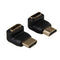 90 Degree + 270 Degree HDMI Male to Female Right Angle Adapter Connector #gib