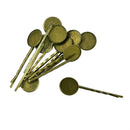 20Pcs Brass Hair Slide Clips Cabochon Setting Blanks Tray Findings DIY Craft