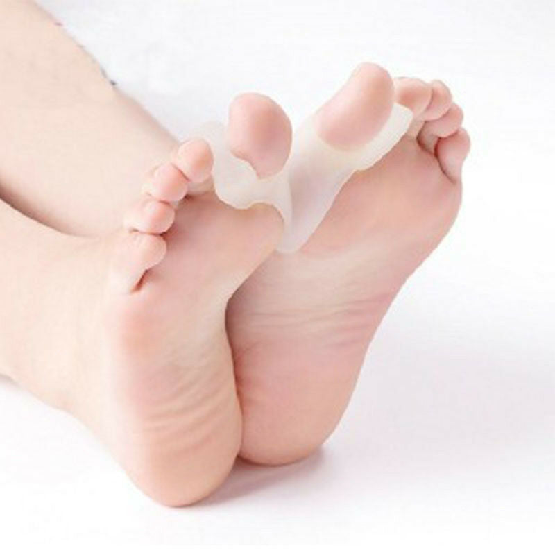 2 Silicone Gel Bunion Toe Protector Straightener Corrector Spreader Splint Pads