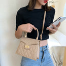 Lattice Pattern PU Women Shoulder Bags Elegant Crossbody Handbags (Khaki)