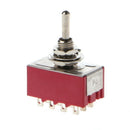 AC 250V/2A 125V/5A 12-Pin On/On 2 Positions 4PDT Red Mini Toggle Switch