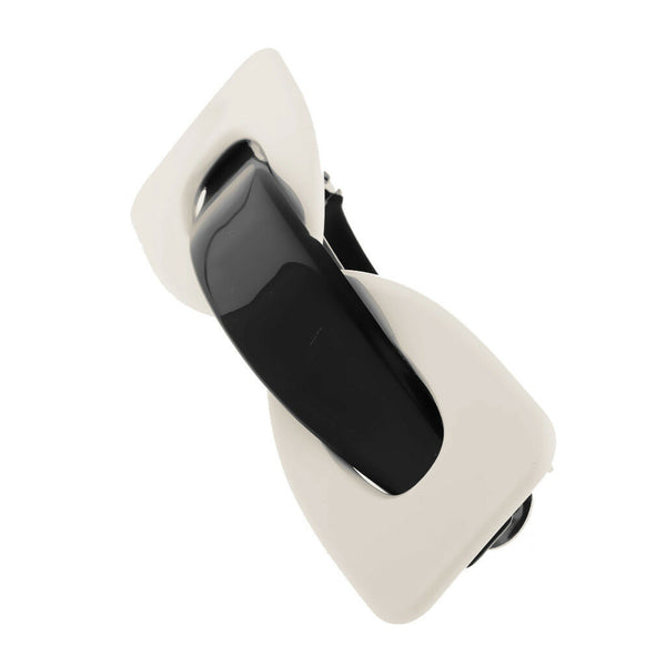 Black and White Spring Fastening Barrette Grips Ponytail Hair Clips Clamp