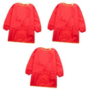 3 Sizes Kids Long Sleeve Waterproof Painting Apron For Kid Cleaning Red