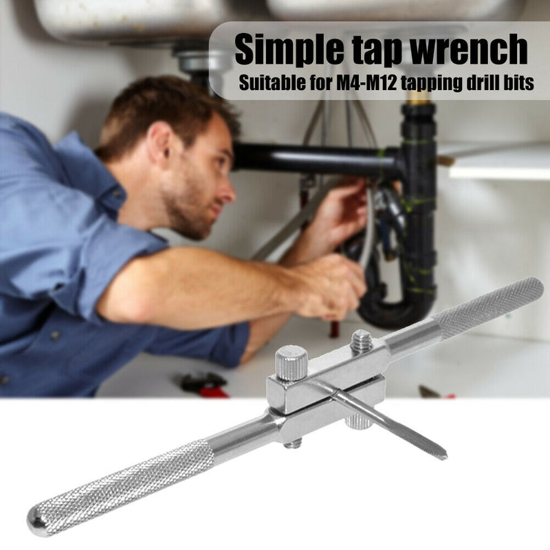 M4-M12 Tapping Bit Adjustable Tap Wrench Holder Threading Bolts Repair Tool