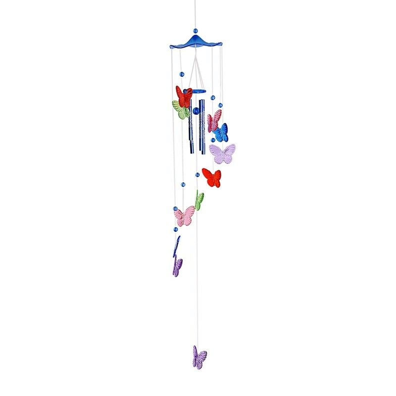 Wind chime sound tubes Butterfly Feng Shui windchimes House Decoration, Col
