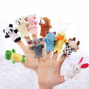 10pc Cartoon Biological Animal Finger Puppet Plush Baby Favor Toys .Child R1F7