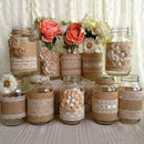 9 Packs Hessian Burlap Ribbon Rolls with White Lace Natural Burlap Wreath f Z1V2
