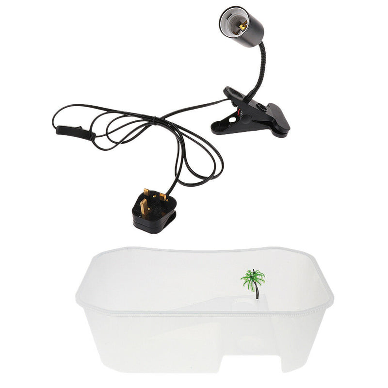 Reptile Tortoise Turtle Habitat Terrarium Tank Box with Lamp Holder White
