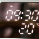 1X(Retro Tv Shape Alarm Clock Lamp Mirror Multi-Function Mirror Clock Therm