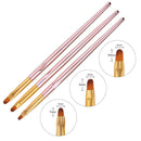 3-Packs Round UV Gel Brush Acrylic Nail Brushes Nail Art Tips Builder Nail