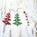 1 Set 3Pcs Christmas Tree Decorations Wooden Letter Bell Ornaments Christma Z4E3
