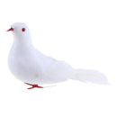Foam Feather Artificial White Dove/Pigeon Bird Decor Craft Handmade, Pack of 2