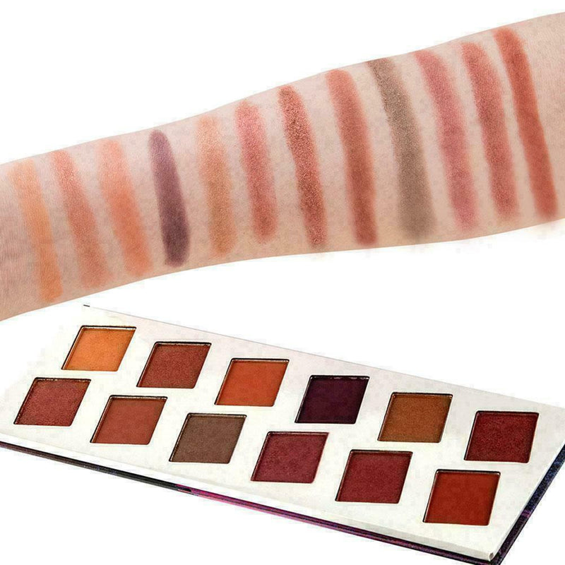 12Color Beauty Glazed Pressed Palette Glitter Eyeshadow Matte Makeup Waterp A3N2