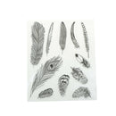 Creative Feather Shape Rubber Clear Stamp Scrapbooking Photo Album Decor 3c