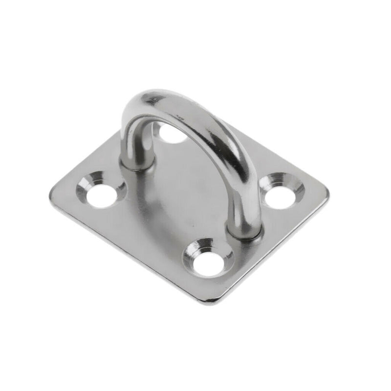 4pcs Heavy Duty Stainless Steel Square Plate Staple Ring Hook, Marine Boat