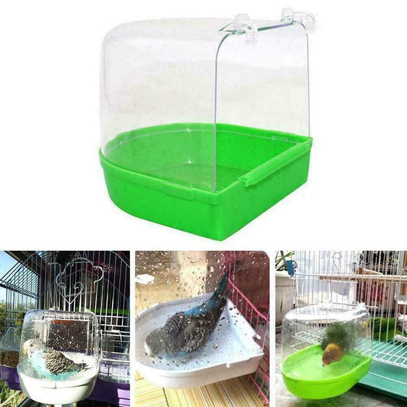 Clean Parrot Bird Bathtub Box Bird Bath Shower Standing Wash New Cage Box P1O0