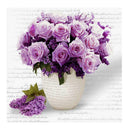 Diamond Painting DIY 5D Embroidery Cross Stitch Craft Purple Flower Rose