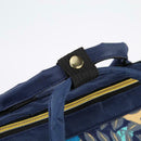Mummy Maternity Backpacks Plant Print Baby Diaper Shoulder Bags (Blue)