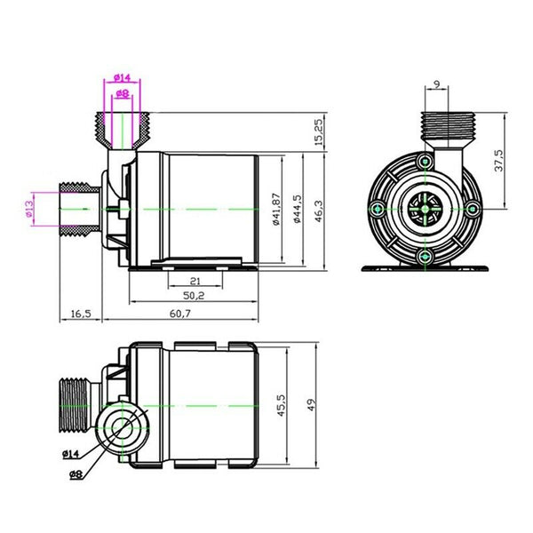 800L/H 5m DC 12V Solar Brushless Motor Water Circulation Water Pump Submers A8V3