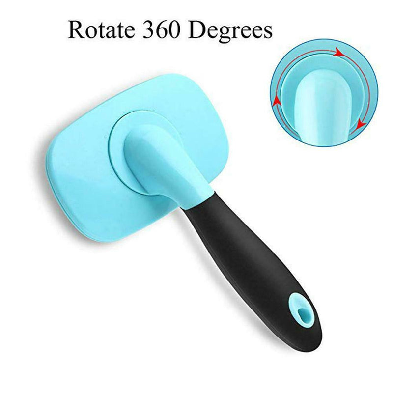 Pet Dog Hair Grooming Brush Massage Comb Hair Removal Beauty Tool (Blue) A