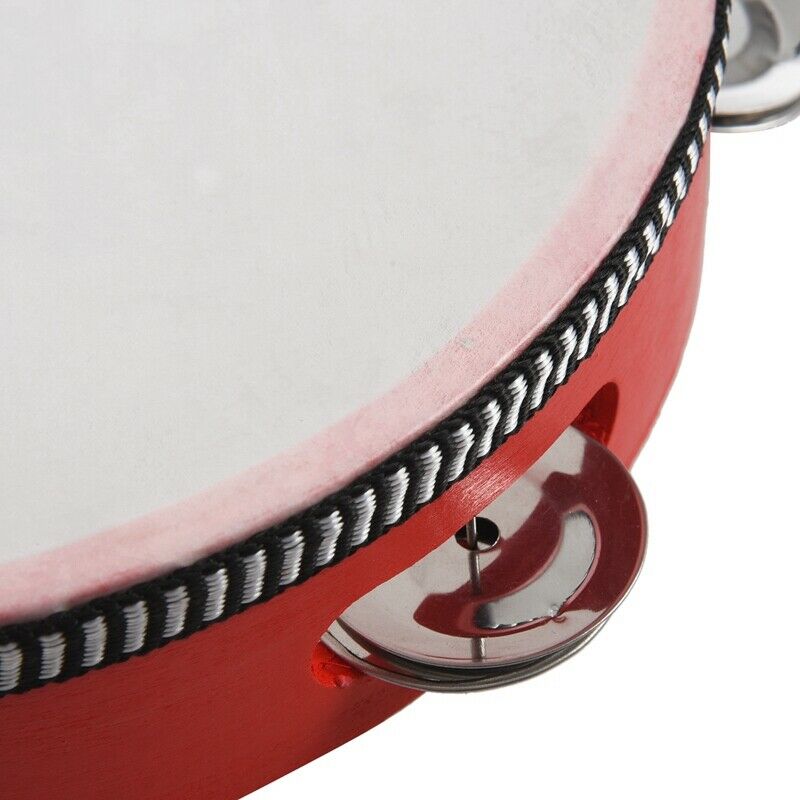 8inch Musical Tambourine Tamborine Drum Round Percussion Gift for KTV Party