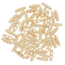 50Pcs Unpainted Wood Horn Sewing Button Coat Toggles 2 Holes 30 x 10mm