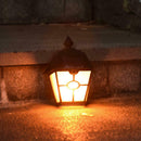 Retro Hex LED Flame Lamp Plastic Solar Energy Waterproof IP65 Courtyard Garden O
