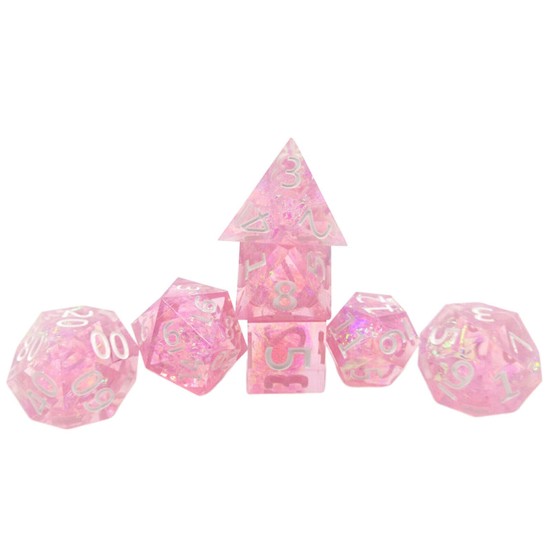 7PCS/Set DND MTG RPG Polyhedral Game Dices D4 D6 D8 D10 D12 D20 Pink