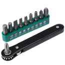 1X(11 In1 Ratchet Screwdriver Set Mini Right Angle Offset Hand Ratchet Scre