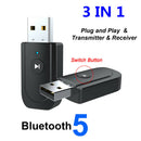 Bluetooth 5.0 USB Dongle Adapter, Bluetooth Transmitter Receiver Supports Laptop