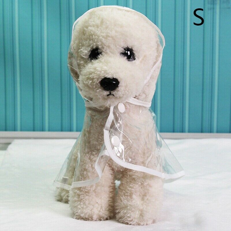 Fashion Pet Clothes Dog Raincoat Transparent Rain Coat Waterproof Pets Rain Q5L6