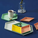 4Pcs Innovative Color Geometric Storage Tray Removable Fruit Plastic Combin N1Q4