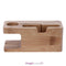 Bamboo Smart Watch Charger Holder Cellphone Charging Dock Wooden Stand Station