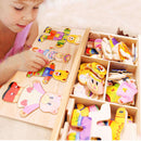 Wooden Baby Bear Changing Clothes Puzzle Set Kids Educational Toys Gift Hot dsf