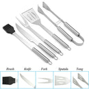 5pcs BBQ Barbecue Tool Set Stainless Steel Grill Grilling Accessory With Case