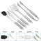 5pcs BBQ Barbecue Tool Set Stainless Steel Grill Grilling Accessory With Case