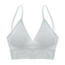 2 Pcs Women's V Neck Padded Bralette Seamless Comfort Bra Crop Top Sport Bra