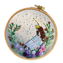 1 Set DIY Embroidery Starter Kits with Moon Fairy Pattern Handmade Embroidery