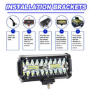 7 inch 3 Row 120W Off Road LED Work Light Bar Waterproof Spot Driving Lamp