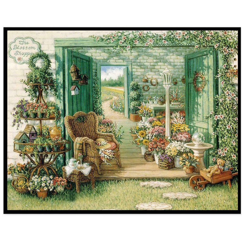 5D DIY Full Drill Diamond Painting Yard Flowers Cross Stitch Embroidery Kit