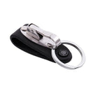Stainless Steel Keyring Design Faux Leather Belt Loop Key Chain A1A7