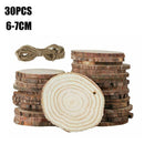 30Pcs Natural Wood Slices Pieces Christmas Tree Ornaments DIY Craft C3C2