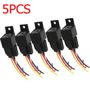5X 12V DC 40A 5Pin Relay Automotive Car Auto Truck Van Connectors  w/Wire Socket