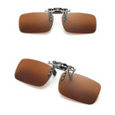 2 Polarized Lens Clip On Flip Up Sunglasses UV400 Car Driving Myopia Glasses