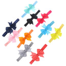 10pcs Elastic Baby Headdress Kids Hair Band Girls Bow Newborn Headband Random